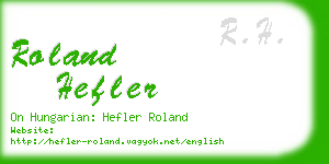 roland hefler business card